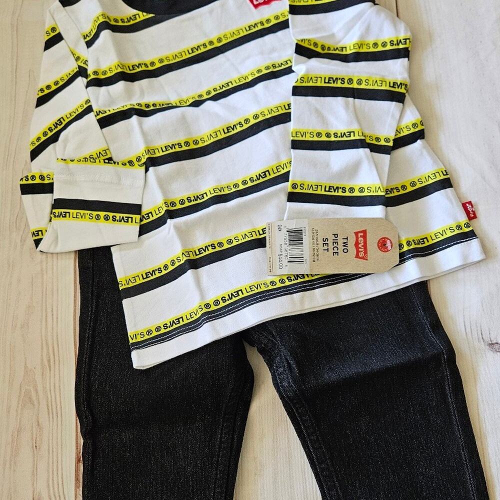 Boys Levi's 2pc Set Long Sleeve Shirt and Jeans Infant 24 Mos. New